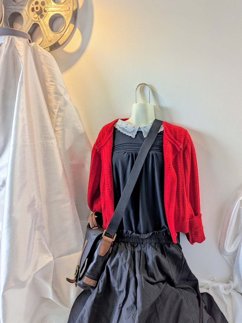 H&M Red Textured Knit Wool-Blend Cardigan | M